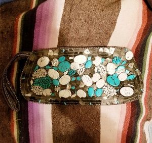 Stone bead woven Ecote wristlet